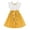 A-Yellow128, variant on XUELUO Little Girls Dresses White-Yellow Short Ruffle Sleeve Bow Belt Pleated Skirts Summer Spring & Carnival Party Dress