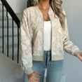 thumbnail image 2 of Arnsht Printed Thin Sunscreen Cropped Bomber Jackets Women Breathable Short Coats Spring Summer Sun Protection Outwear Casual White XL, 2 of 6