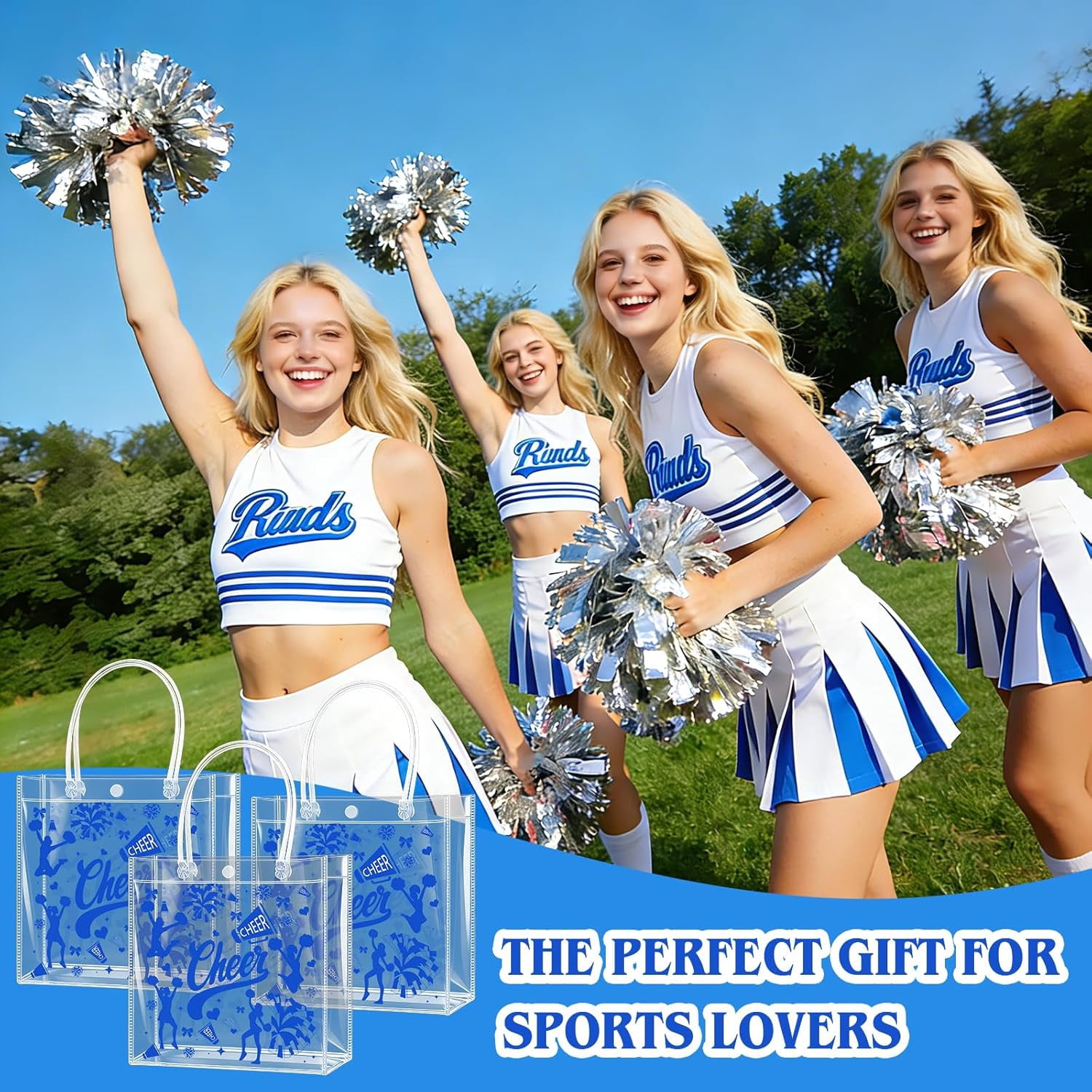 24 PCS Football Goodie Bags Double-Sided PVC Clear Bag Snack Candy Treat Gift Bags with Handle for Super Bowl Party Supplies Football Party Favors Birthday Holiday Decorations