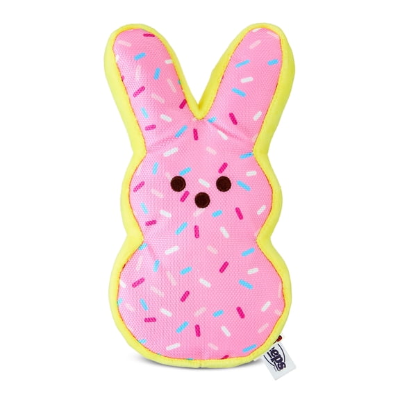 PEEPS® Easter 8 inch Pink Bunny Plush Dog Toy with Squeaker
