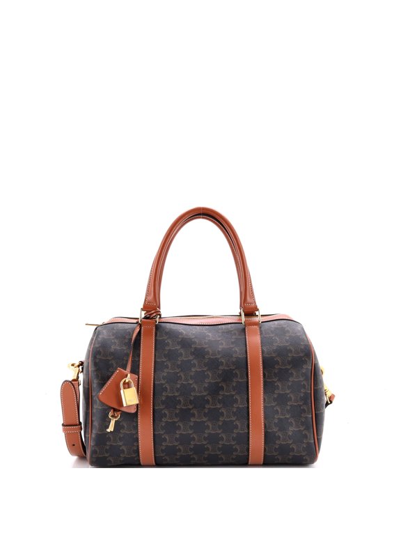 Pre-Owned Boston Bag Triomphe Coated Canvas Large By Rebag