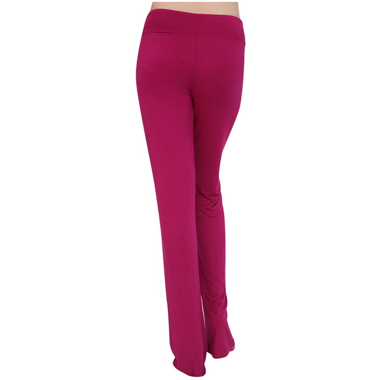 Pejock Women's Yoga Pants Slim High Elastic Waist Flare Capri