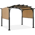 thumbnail image 1 of ABCCANOPY 10'x12' Arched Pergola Patio Gazebo with Retractable Sun Shade,Beige, 1 of 6
