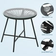 thumbnail image 4 of QinaQin Three-Piece Rattan Dining Table and Chair Set, Including Cushions, a Modern Outdoor Rattan Patio Furniture Set, Including Two Chairs and a Glass Coffee Table, 4 of 8