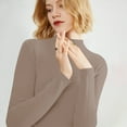 thumbnail image 6 of Crewneck Sweaters for Women Oversized Spring Winter Outfits Long Sleeve Soft Dressy Clothes Casual Pullover Tops Light Brown M, 6 of 9