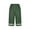 Army Green, variant on Womens Casual Lace Trim Cropped Pants Straight Leg Pull on with Pockets Lightweight Polyester Capris