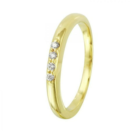 Ladies 0.08 Carat Diamond 18K Yellow Gold Ring