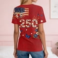 thumbnail image 7 of Women's 250th America Anniversary Casual Printed V Neck T-Shirt USA Flag Tee 250 Years of Freedom Shirt, 7 of 7