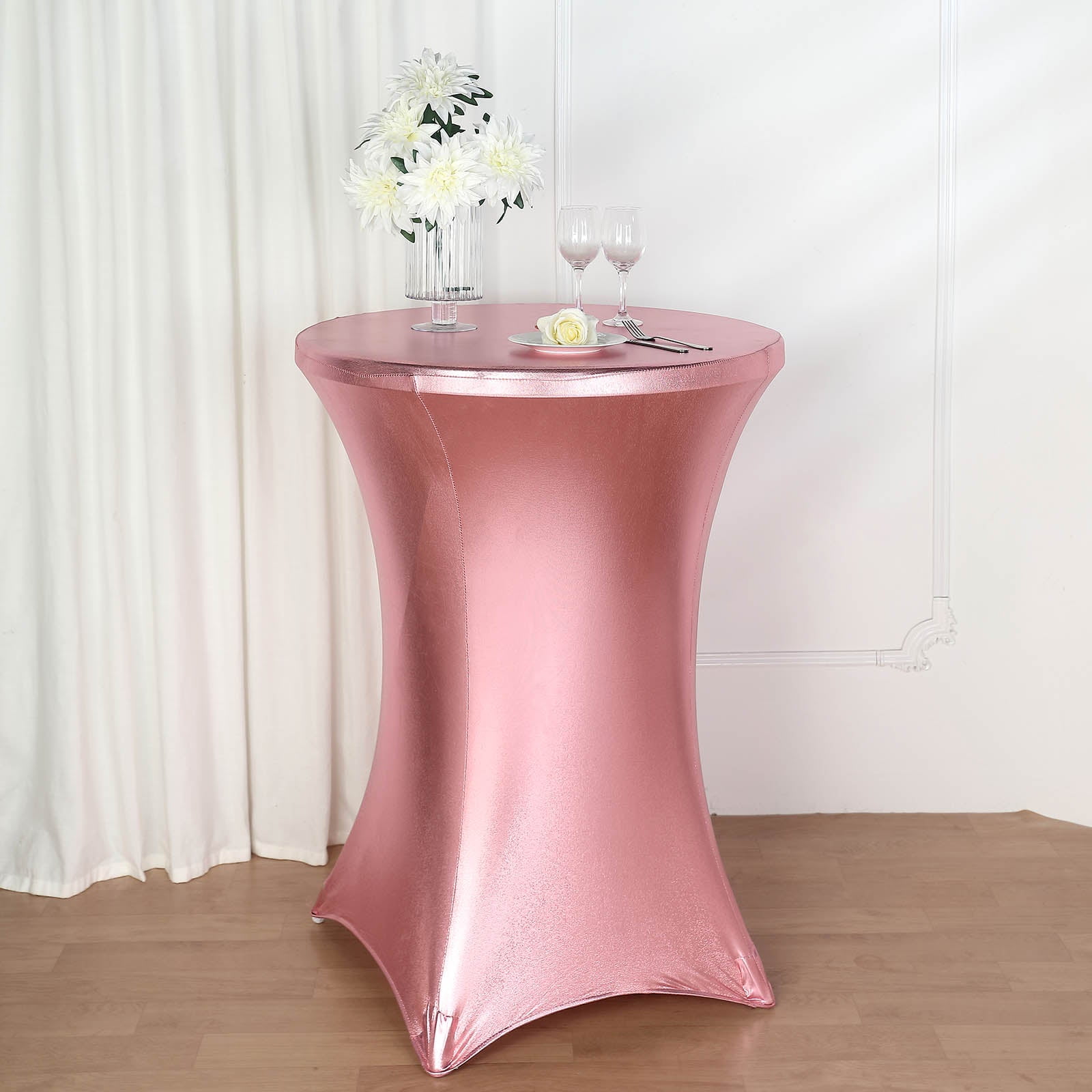 GOLD ROSE GOLD METALLIC LOOK TABLE COVERS SILVER 
