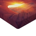 thumbnail image 2 of Ambesonne Nature Fitted Sheet, Sunrise American Desert, Twin Size, Orange, 2 of 3
