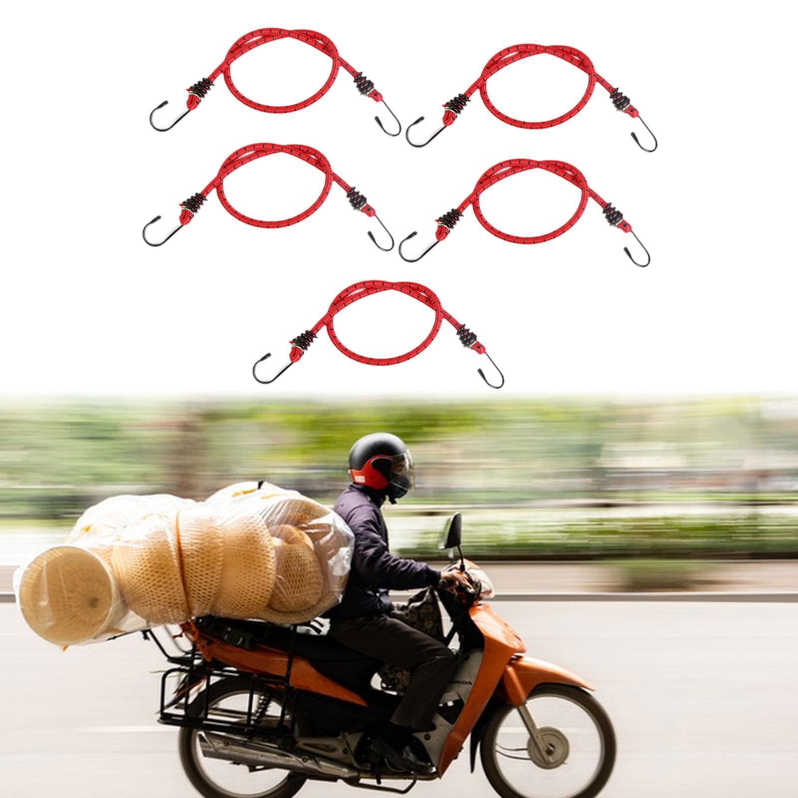 colaxi 5 Pieces Bungee Cords with Hooks Bike Rear Seat Bungee Straps Mixed Colors Rubber Elastic Tie Downs for Luggage Tarps Outdoor 80cm Length