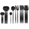 thumbnail image 1 of 24Pcs Stainless Steel Dinnerware Set Kitchen Green Gold Cutlery Set Knife Fork Spoon Flatware Tableware Minimalist Silverware, 1 of 5