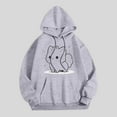 thumbnail image 3 of Xudanell Crew Neck Sweatshirts Women Loose Basics Pullovers Hoodies with Adjustable Hat Women Halloween Sweatshirt Grey XL, 3 of 3