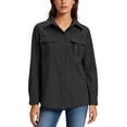 thumbnail image 2 of Neewe Women's Classic Plain UPF 50 Long Sleeve Sun Protection Shirts Safari Fishing Hiking with Pocket, 2 of 8