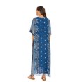 thumbnail image 5 of Beautybatik Teal blue Boho Flora Printed Women Plus Size Kaftan Kimono Loungewear Maxi Long Dress 3X, 5 of 5