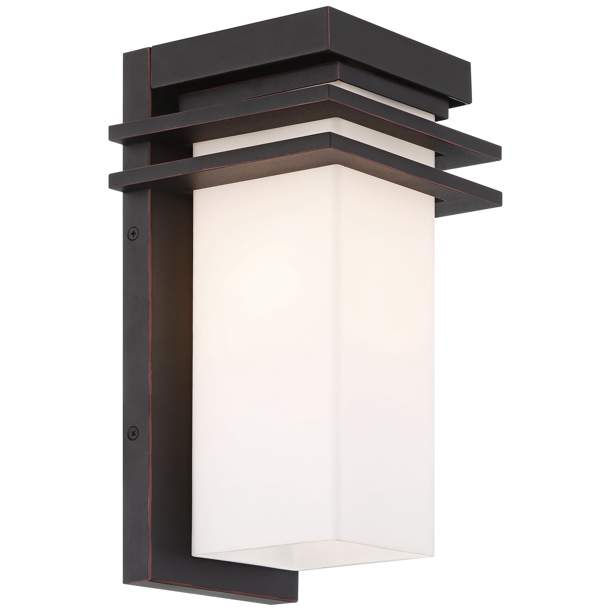 Franklin Iron Works Bernadine 12" High Mission Outdoor Wall Light Fixture Mount Porch Weatherproof Bronze Finish White Glass Shade