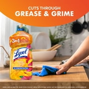 Lysol All Purpose Cleaner, 2X Concentrated Multi-Surface Disinfectant Floor Cleaner for Mopping Solution, for Bathroom & Kitchen, Mango & Hibiscus, 48 fl oz
