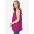 thumbnail image 3 of Woman Within Plus Size Smocked Henley Tank Top, 3 of 5