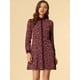 thumbnail image 5 of INSPIRE CHIC Vestido camisero de manga larga floral vintage con cuello en contraste y botones en la parte delantera para mujer rojo XS, 5 of 6
