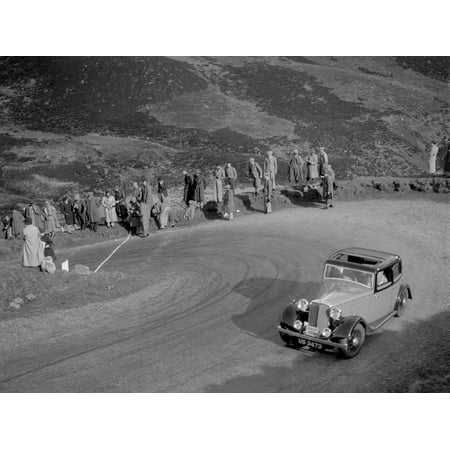 Rover 4-door saloon of WA Gilmour at the RSAC Scottish Rally, Devils Elbow, Glenshee, 1934 Print Wall Art By Bill