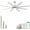 Silver with White, variant on Sofucor 66" Modern Black Ceiling Fan with LED Light, Phone App, Remote, and Voice Control