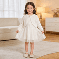thumbnail image 2 of Hotiary 9M-7Y Toddler Girls Open Front Knit Cardigan Sweater Baby Kids Long Sleeve Bolero Shrug Dress Up Cropped Jacket Tops, 2 of 7