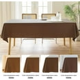 thumbnail image 6 of Parojati Textured Linen Tablecloth Rectangle 52×70 inch Waterproof Wrinkle-Free Stain Resistant Table Cloth Wipeable Spill-Proof Linen Dining Table Cover,Coffee, 6 of 10