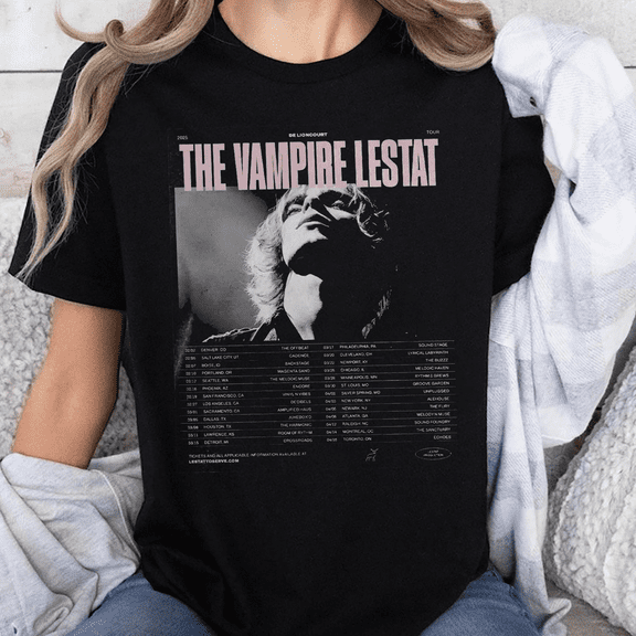 Unisex The Vampire Lestat Tour Graphic T-Shirt, Sizes S-5XL, Tbun Men's And Women's Graphic Tee 100% Cotton by TBun, Full Sizes S-5XL