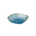 thumbnail image 5 of Gold-Rimmed Square Serving Plates Set - Food Grade PET Snack Dishes Luxury Dessert Platters Candy Nut Bowls Stackable Partyware(Blue), 5 of 6