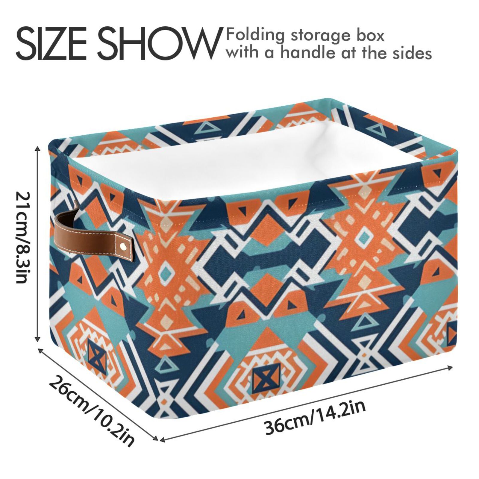Rustic Tribal Pattern Storage Bins Baskets With Handles Storage Box Clothes Organizer Organization Toys
