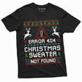 thumbnail image 3 of Christmas Ugly Sweater T-Shirt Funny Programmer Error 404 Sweater Not Found Shirt (Large Navy Blue), 3 of 5