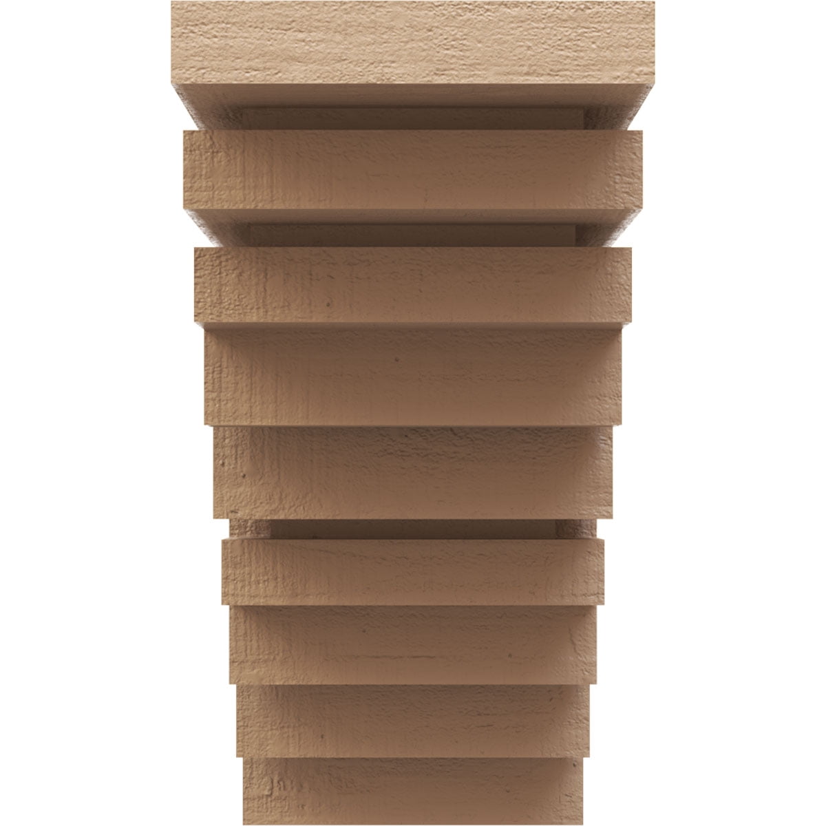 4"W x 8"D x 8"H Classic Landon Rough Cedar Woodgrain TimberThane Corbel, Primed Tan