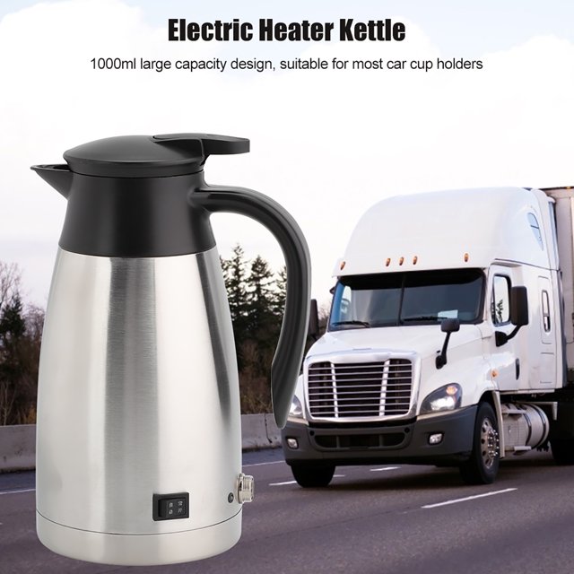 Rust Proof Car Kettle, Leakproof Car Electric Kettle, 1000ml for Car Travel Use Long-distance Driving