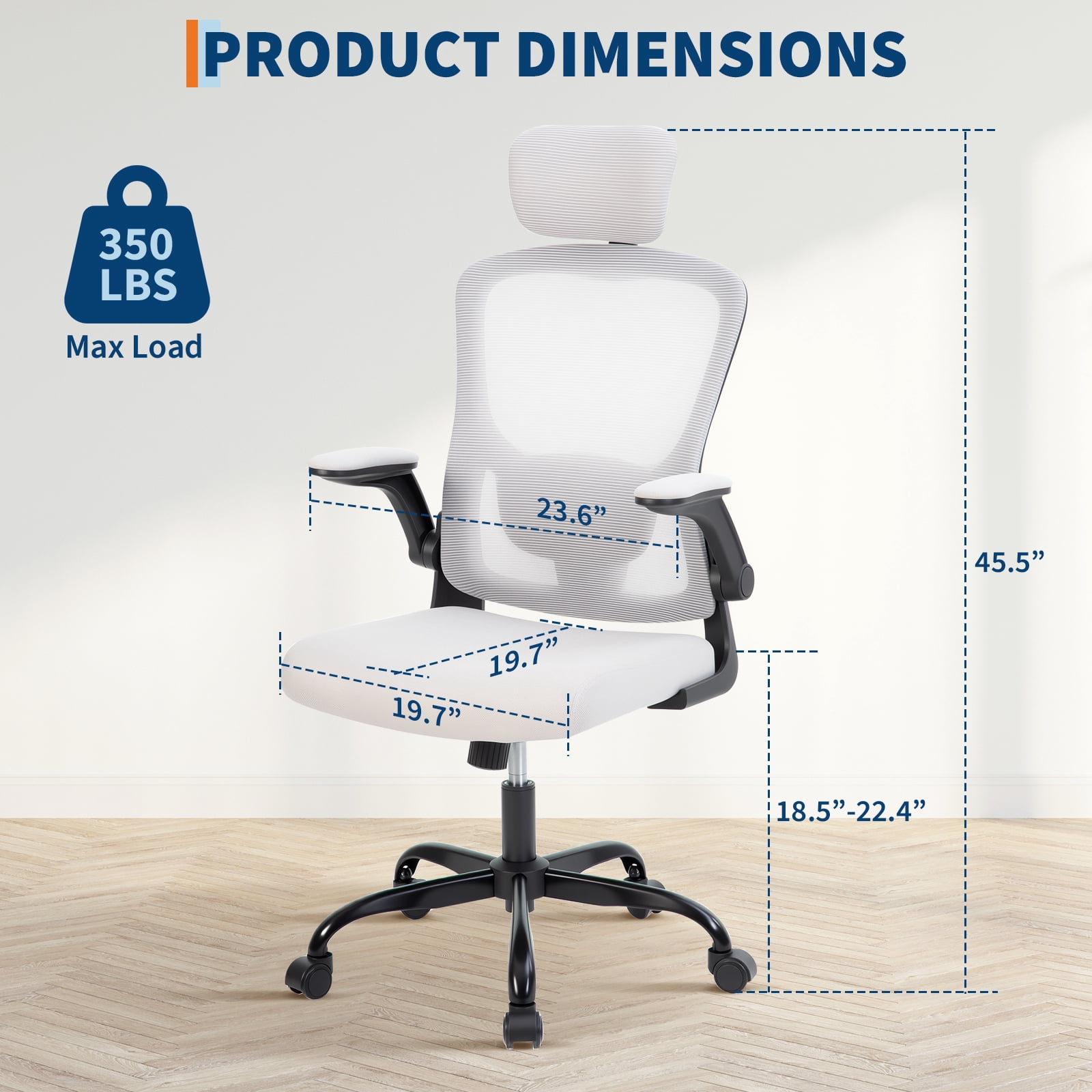 Garvee Ergonomic Office Chair with Adjustable HeadRest Lumbar Support, High Back Computer Chair for Desk and Home Office, Comfortable Rolling Chair for Standing Desk & Office Supplies Grey