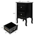 thumbnail image 4 of Ktaxon 2pc Nightstand End Table with 2 Drawer Bedside Table,Wood Accent Table, Black, 4 of 8