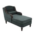 thumbnail image 7 of Chaise Lounge Chair Indoor, Upholstered Chenille Sleeper Sofa Bed with Wooden Armrests and Legs, Lazy Reading Chair Couch,  Bearing 500LBS, Emerald, 7 of 7