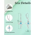 thumbnail image 6 of VESITIM Cross Earrings for Women Rose Flower Earring 925 Sterling Silver Dangle Drop Religious Jewelry Gift with Heart Created Aquamarine Birthstones, 6 of 7