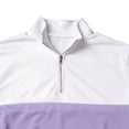 thumbnail image 6 of Xaqiouau Mens Colorblock Quarter-Zip Stand Collar Sweatshirt Long Sleeve Ribbed Cuffs Regular Fit Pullover for Spring & Fall Casual Everyday Tops Purple M, 6 of 8