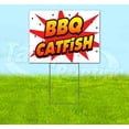 thumbnail image 1 of Wbg Bbq Catfish (18" x 24") Yard Sign, Includes Metal Step Stake, 1 of 6