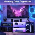 thumbnail image 4 of TV Stand for Living Room, Entertainment Center for TVs up to 65 inch, Console Table with Storage Adjustable Shelves, Carbon Fiber, 4 of 11