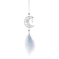 thumbnail image 1 of XWSHYW Decoraciones para El Hogar Colgante de Coche de Estrella Hueca y Forma de Luna y Pluma, Colgante de Coche de Cuerda Manual, 1 of 2