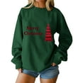 thumbnail image 2 of Craaazy Women's Casual Christmas Crew Neck Long Sleeve Pullover Tops Fashion Fall Winter Sweatshirts Comfortable Blouses Gifts, 2 of 5