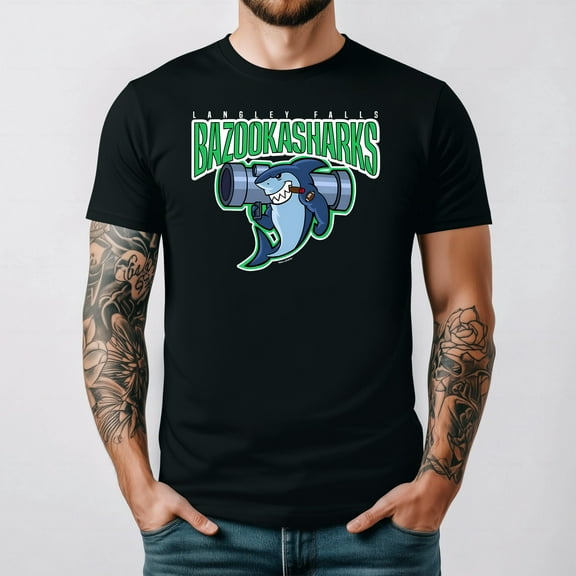 American Dad Bazooka Sharks Funny Cartoon TV Show T-shirt up to size 5XL.
