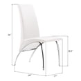 thumbnail image 3 of Pemberly Row Contemporary Faux Leather Dining Chairs, White (Set of 2), 3 of 5