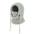 thumbnail image 6 of Xdegoge Kids Balaclava 3 in 1 Beanie Hat with Scarf and Mask for Boys Girls Sherpa Fleece Adjustable Drawstring Warm Snow Winter Hats Plush Face Cover Ski Caps, 6 of 6