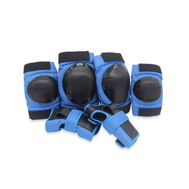 Advancent 6 unidades/juego de rodilleras de PE, correa ajustable Flexible, coderas para niños, patinete de patinaje sobre ruedas, protector de patinar Azul S