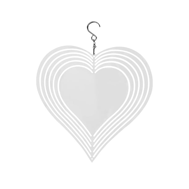 Campana de sublimación de aluminio en blanco de doble cara circular para jardín Corazón