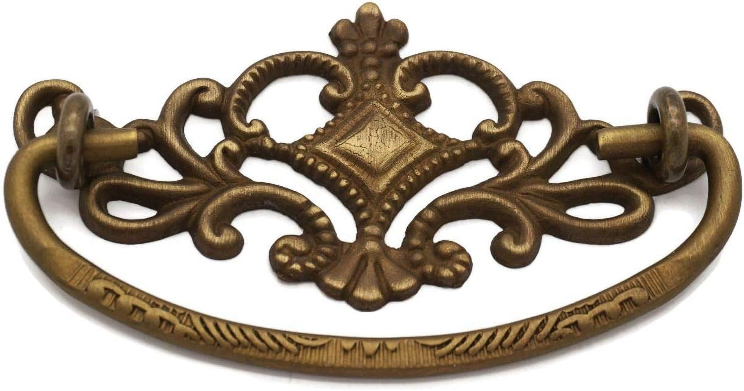 Victorian Drawer Pull - Antique Furniture Drawer Pull - Solid Cast Brass, Antiqued - Colonial Cabinet Pull - Early Furniture Pull - Excellant Reproduction of an Antique Original