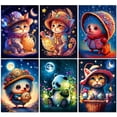thumbnail image 2 of DIY Diamond Painting Animal Cat Hedgehog Tiger Diamond Embroidery Fantasy Cartoon Mosaic Cross Stitch Handmade Home Decoration20x30cm Round Gao Jinjia LED, 2 of 2