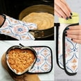 thumbnail image 5 of Yayeee Oven Mitts and Pot Holder Set of 4 Heat Resistant Kitchen Gloves Baking Hot Pad, Pink Mosaic Pattern, 5 of 5